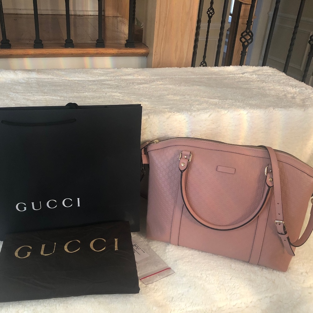 Gucci Pink Microguccissima Leather Handbag BNWT